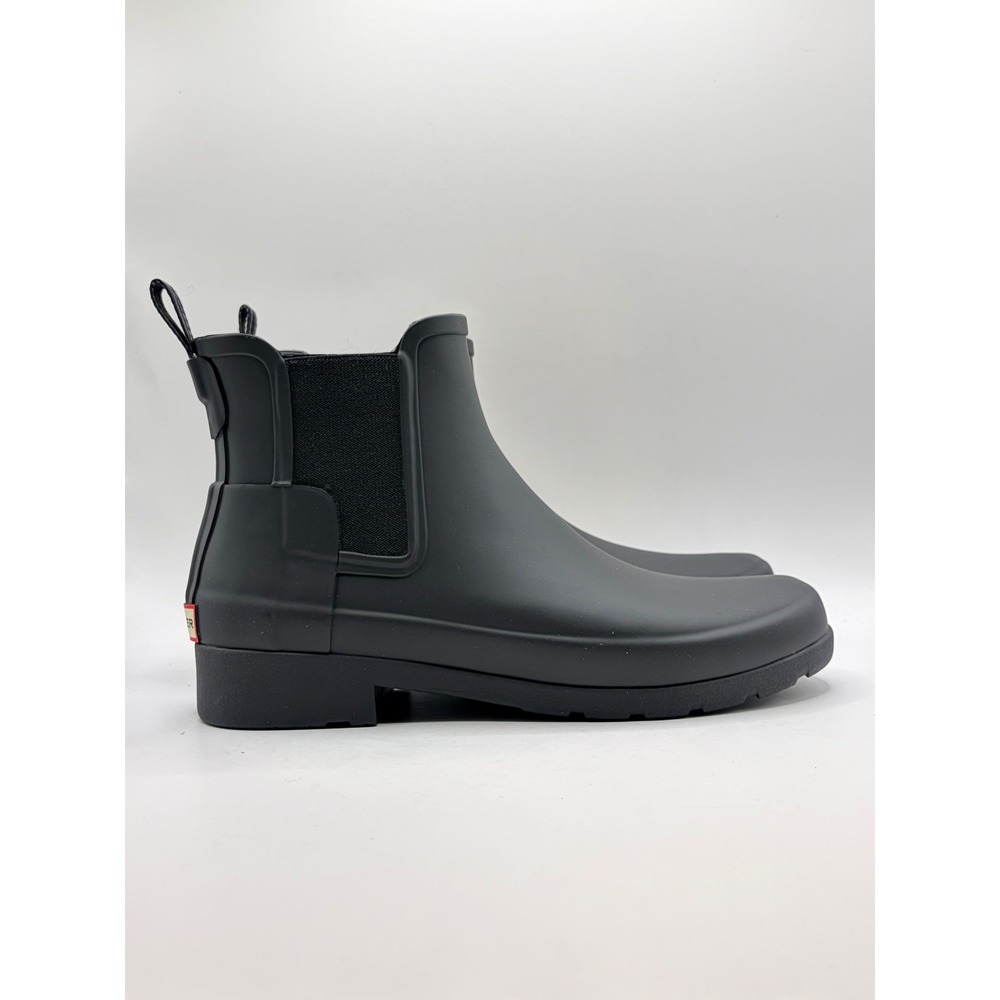 Hunter Womens Refined Chelsea Boot Black Matte Rubber Rain Boot WFS2201RMA US 7